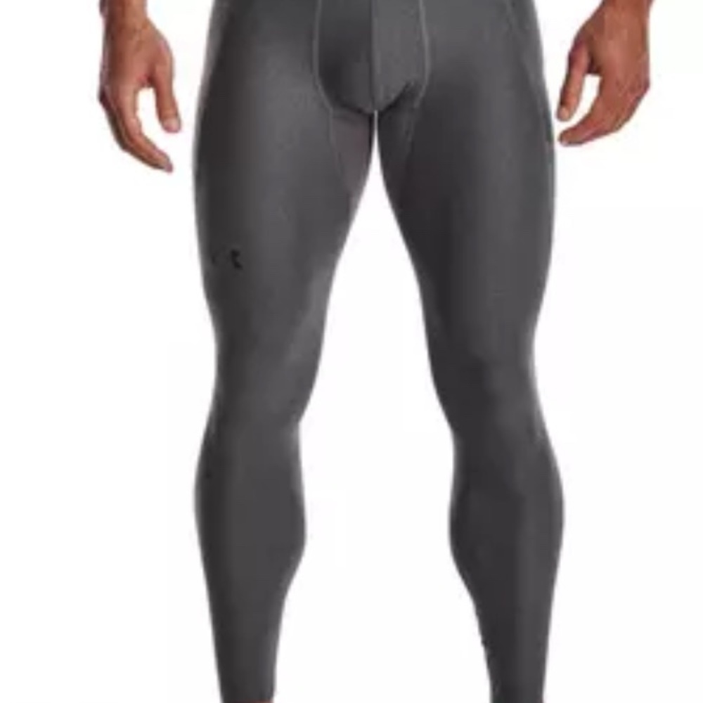 Under Armour ColdGear Pocket Leggings for Men Charcoal Gray New